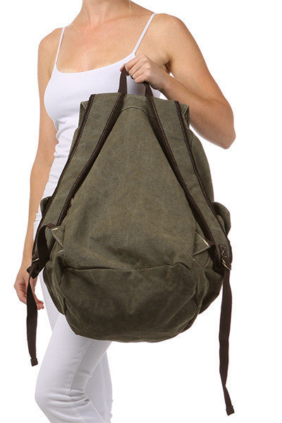 Army green canvas backpack sale