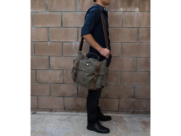 Canvas laptop bag mens on sale