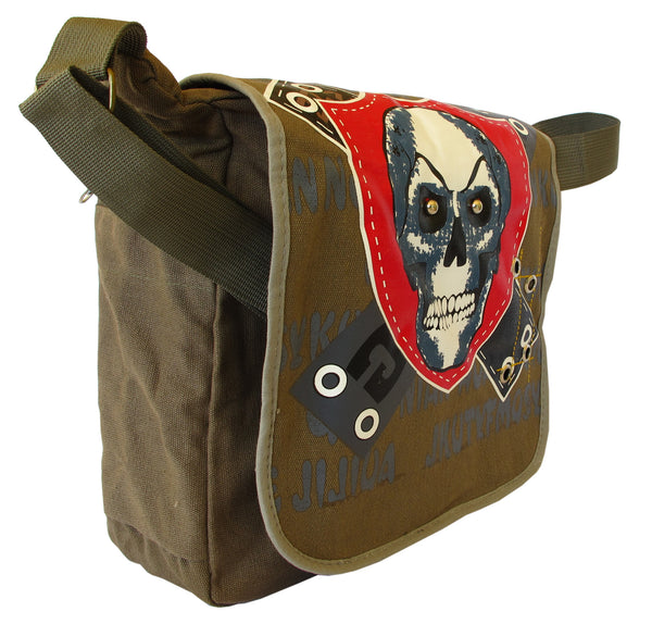 Bead Eyeballs Green Canvas Messenger Bag - Serbags
 - 2