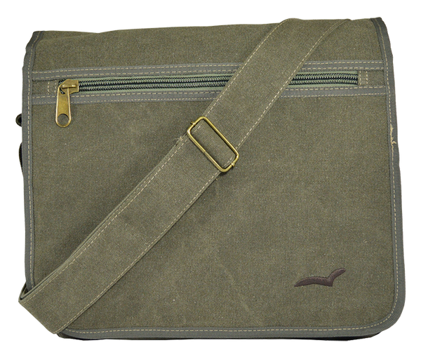 Army Green Canvas Heavyweight Messenger Bag - Serbags
 - 1
