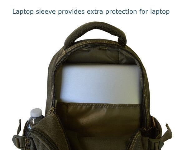 Black Canvas School Outdoor Backpack - Serbags
 - 7