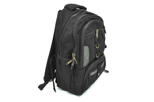 Black Canvas School Outdoor Backpack - Serbags
 - 3