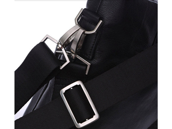 Black Leather Casual & Business Briefcase Laptop Bag - Serbags
 - 19