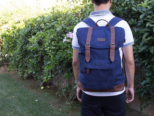 Blue School Backpack with Front Pocket - Serbags
 - 5