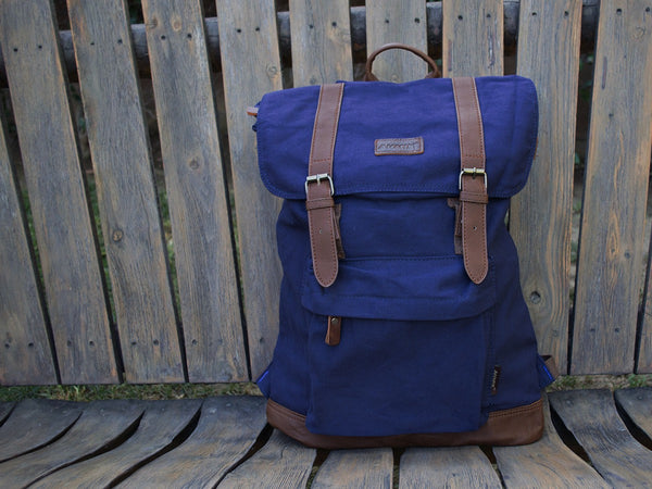 Blue School Backpack with Front Pocket - Serbags
 - 3