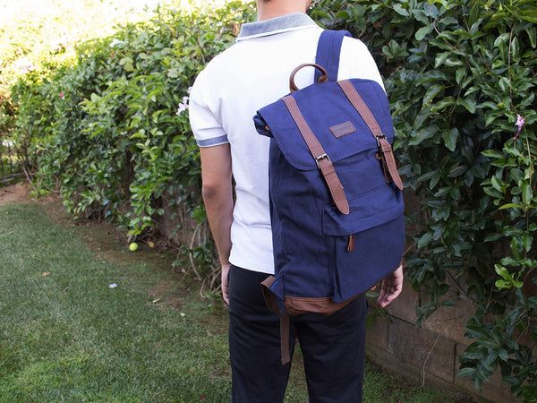 Blue School Backpack with Front Pocket - Serbags
 - 7