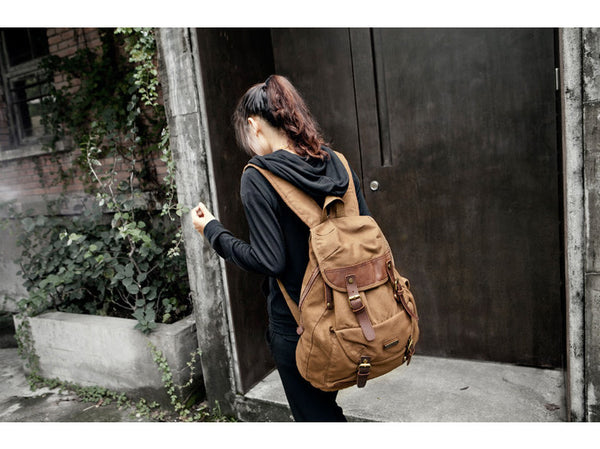 Vintage Womens Canvas Rucksack
