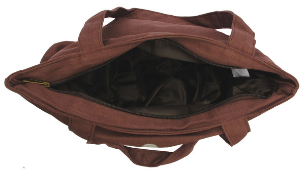 Brown Canvas Tote Bag for Women - Serbags
 - 3