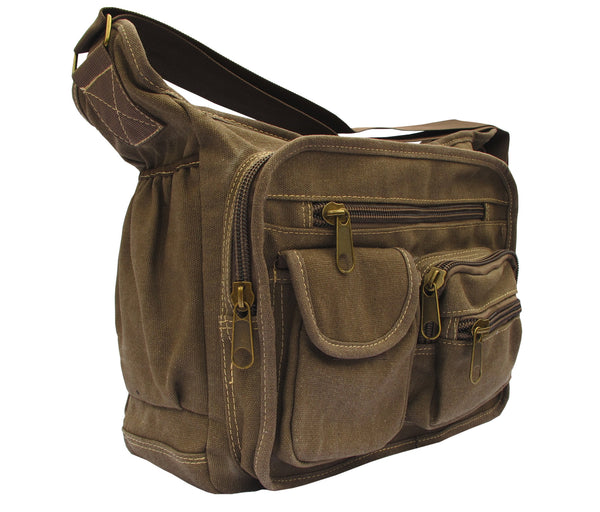 Brown Canvas Travel Shoulder Bag - Serbags
 - 2