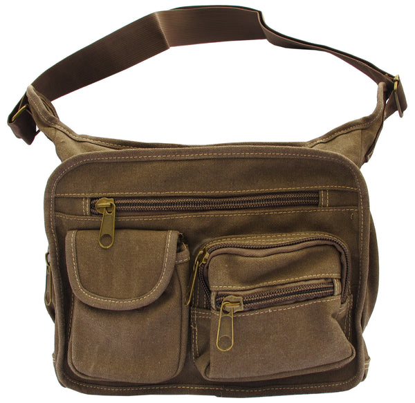 Brown Canvas Travel Shoulder Bag - Serbags
 - 1