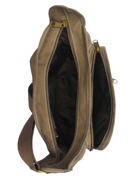 Brown Canvas Travel Shoulder Bag - Serbags
 - 5