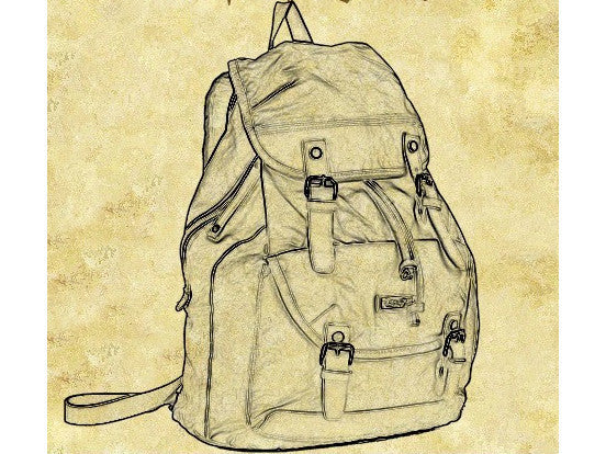 Brown Canvas  & Leather Casual Travel Rucksack Backpack - Serbags
 - 12