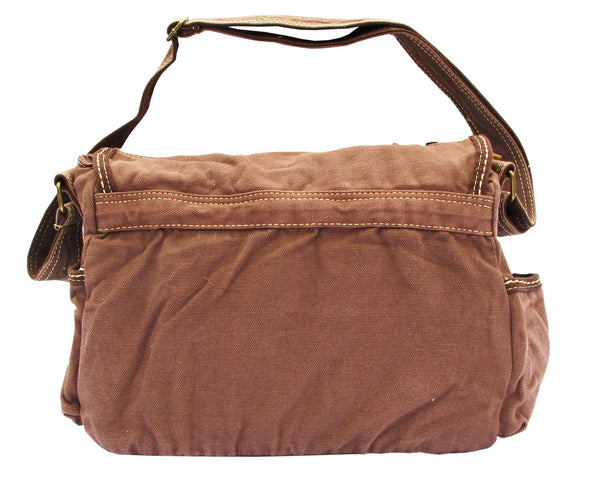 Brown Laptop Cross Body Canvas Messenger Bag - Serbags
 - 4