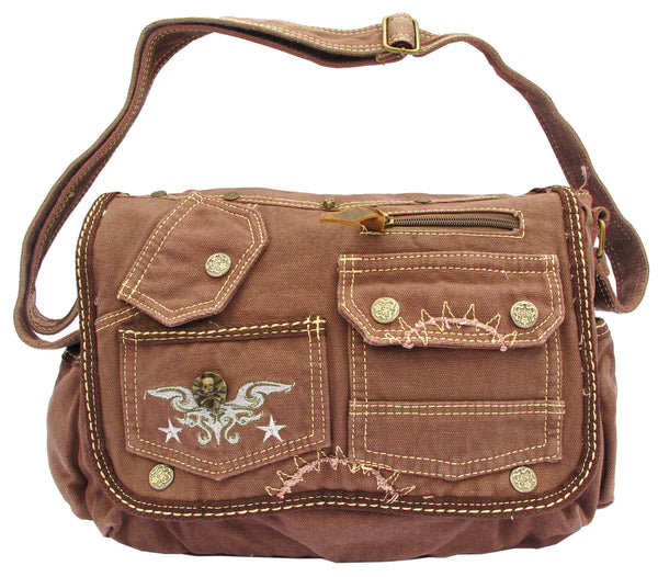 Brown Laptop Cross Body Canvas Messenger Bag - Serbags
 - 1