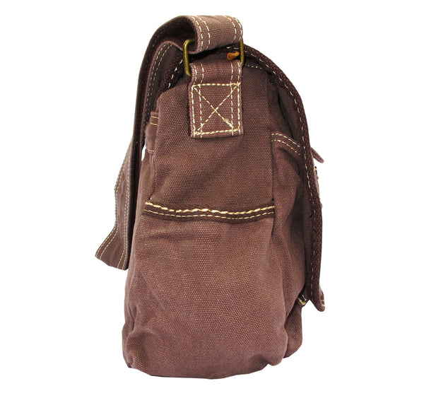 Brown Laptop Cross Body Canvas Messenger Bag - Serbags
 - 3