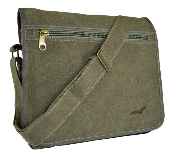 Army Green Canvas Heavyweight Messenger Bag - Serbags
 - 2