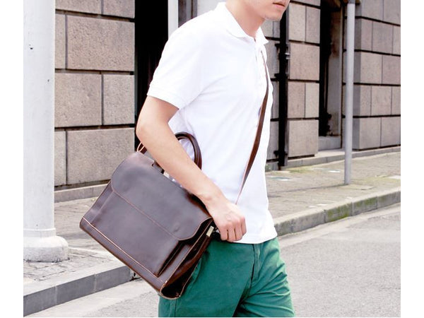 Selvaggio Large Leather Satchel - Italian Leather - Serbags
 - 10