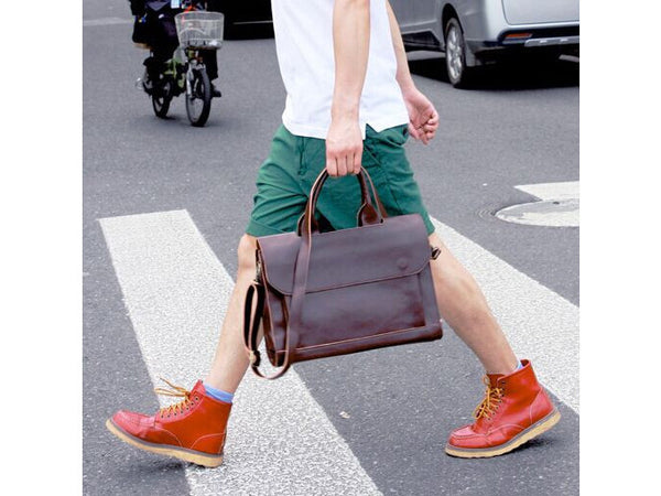 Selvaggio Large Leather Satchel - Italian Leather - Serbags
 - 8