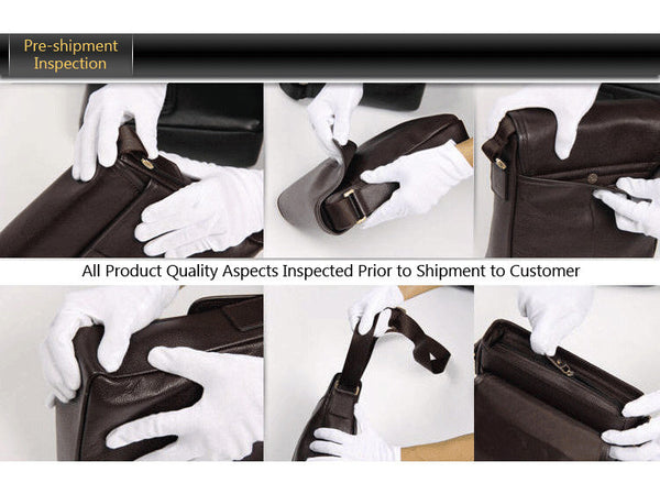 Black Leather Casual & Business Briefcase Laptop Bag - Serbags
 - 20