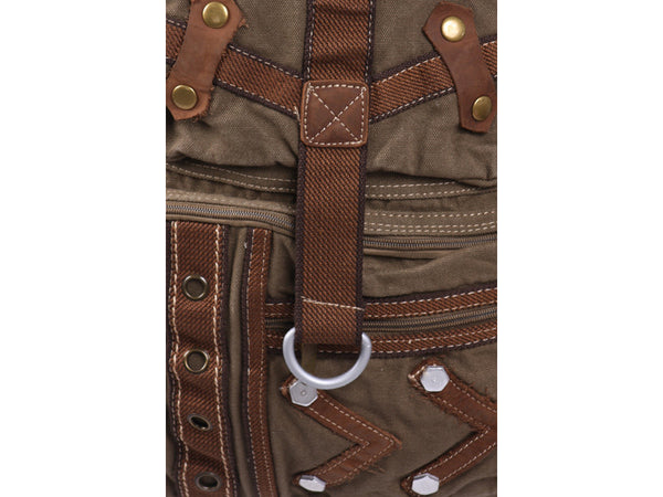 Army Green Multi-Pocket Canvas Backpack - Serbags
 - 5
