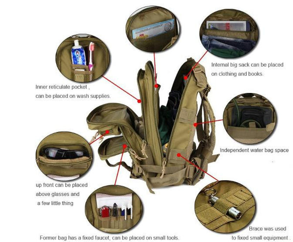 Camouflage Outdoor School Hiking Backpack Oxford Cloth Nylon - Serbags
 - 15