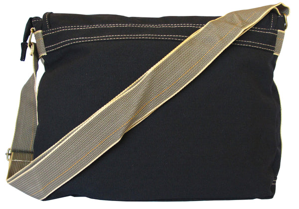 Black Canvas Messenger Bag - Serbags
 - 4