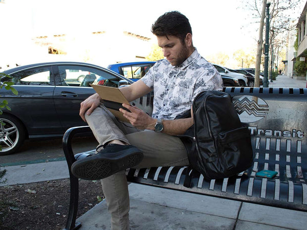 Black Leather Backpack Classic Style