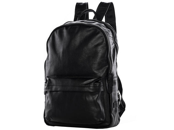 Black Leather Backpack Classic Style