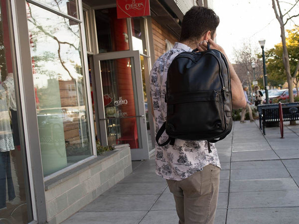 Black Leather Backpack Classic Style