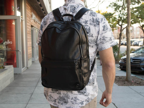 Black Leather Backpack Classic Style