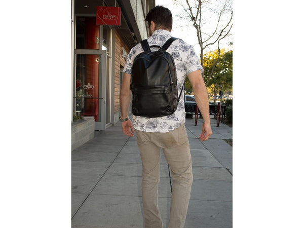 Black Leather Backpack Classic Style