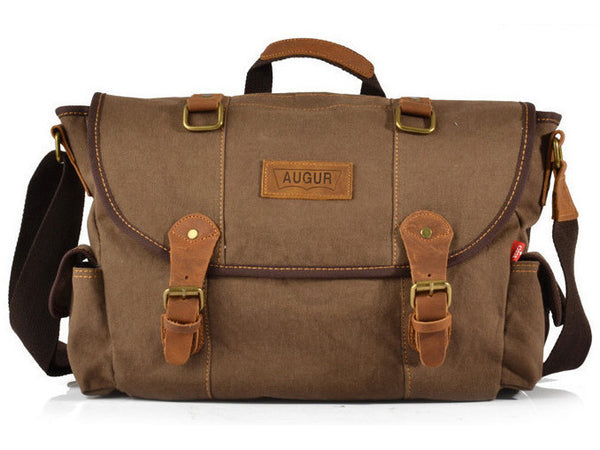 Brown Canvas Messenger Bag