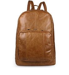 Brown Leather Backpack with Padded Laptop Sleeve