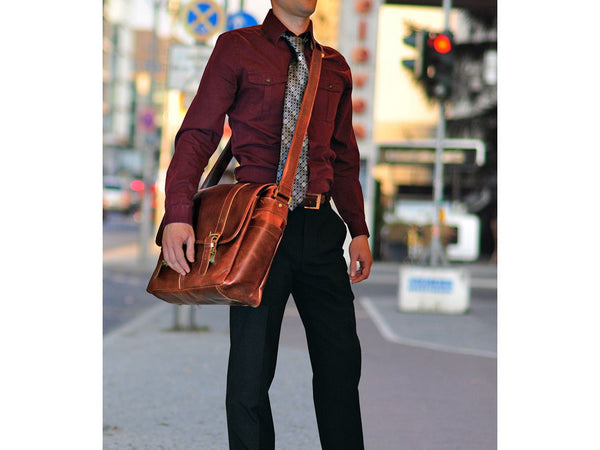 Brown Leather Messenger Bag
