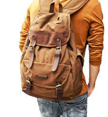 Brown Canvas Backpack