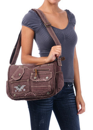Brown Laptop Cross Body Canvas Messenger Bag - Serbags
 - 6